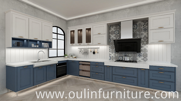 kitchen set cabinets wooden blue kitchen furniture cabinet 